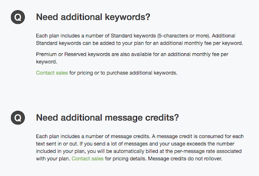 TextMarks Additional Pricing Options